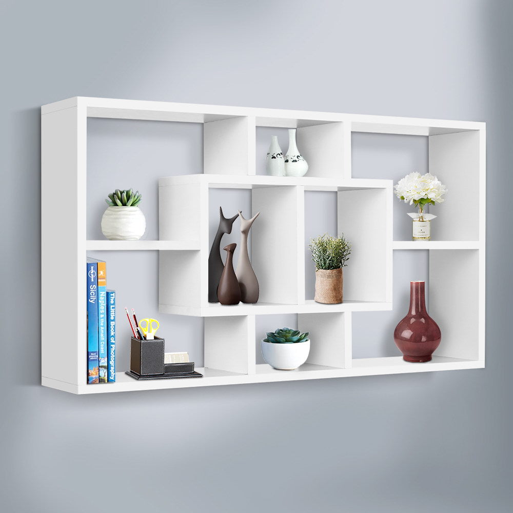 Floating Wall Shelf DIY Mount Storage Bookshelf Display Rack White