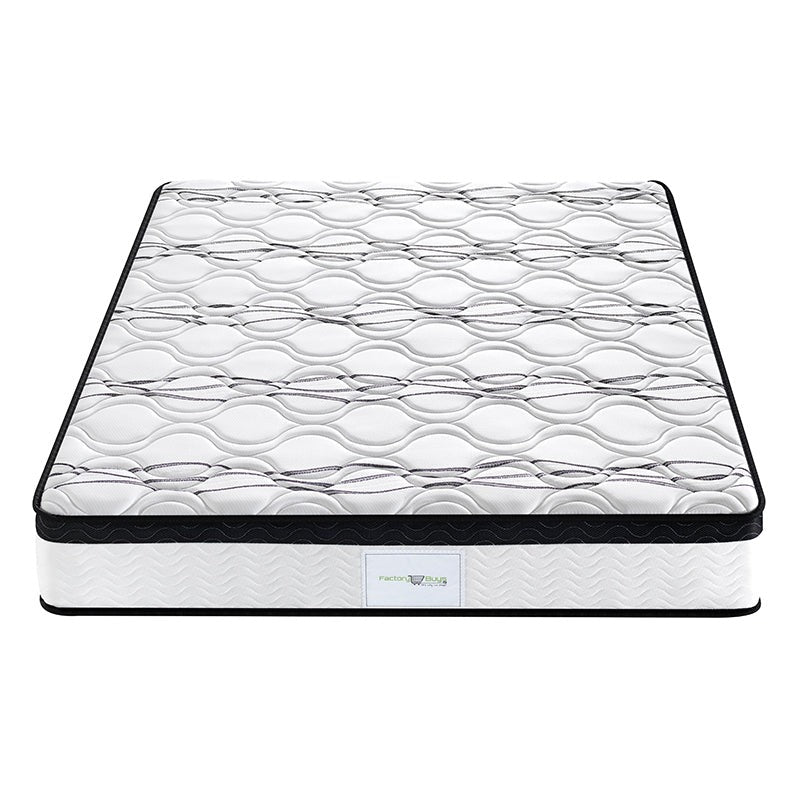 Marble 24cm Bed & Mattress Package - Black Queen