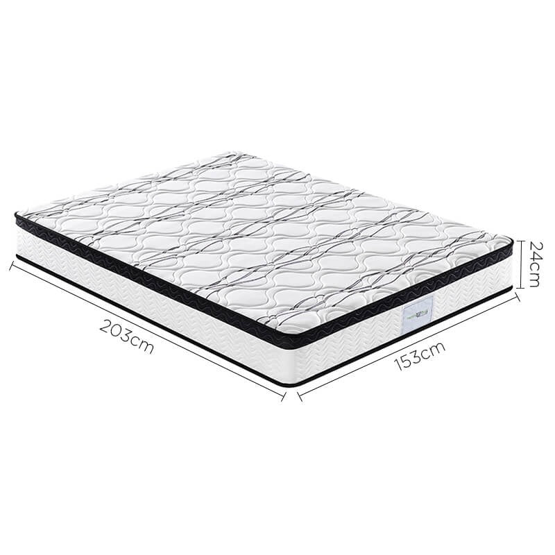 Pumice 24cm Bed & Mattress Package - Charcoal Queen
