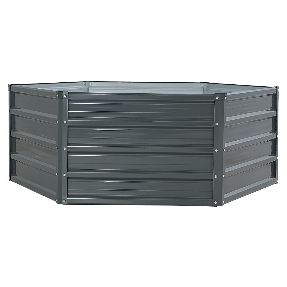 Set of 2 Garden Bed 130x130x46cm Planter Box Raised Container Galvanised