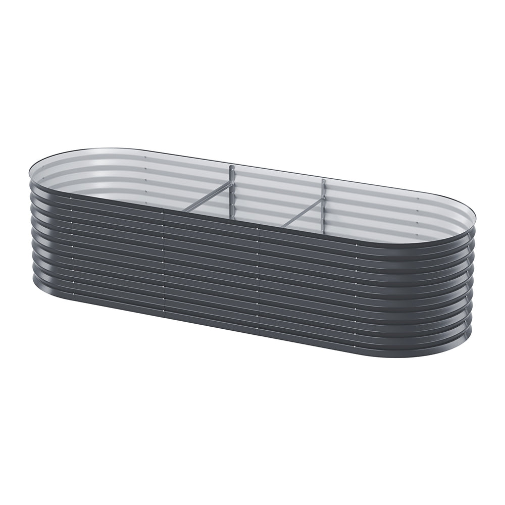 Garden Bed 240X80X56cm Oval Planter Box