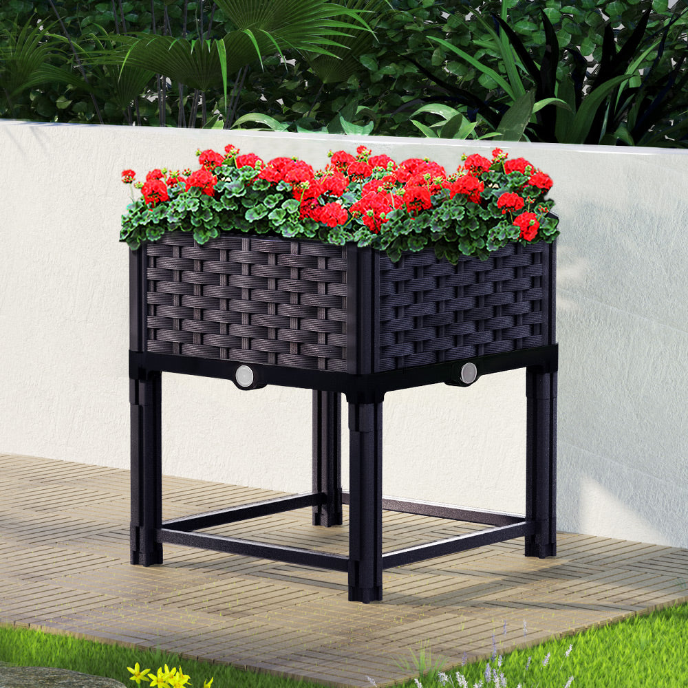 Garden Bed PP Raised Planter Flower Vegetable Outdoor 40x40x23cm