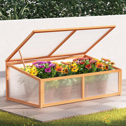 Garden Bed Raised Wooden Planter Box Vegetables 110x58x41.5cm