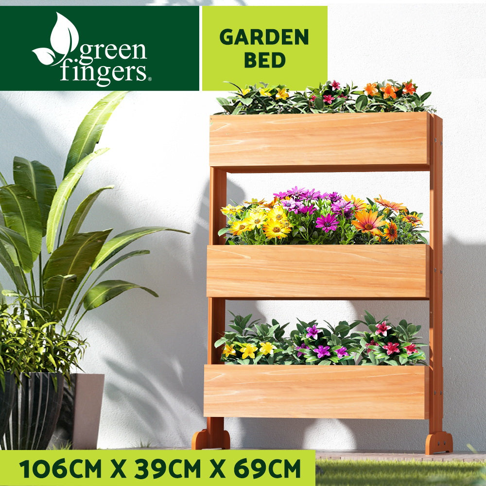 Garden Bed Elevated 69x39x106cm Wooden Planter Box Container Herb
