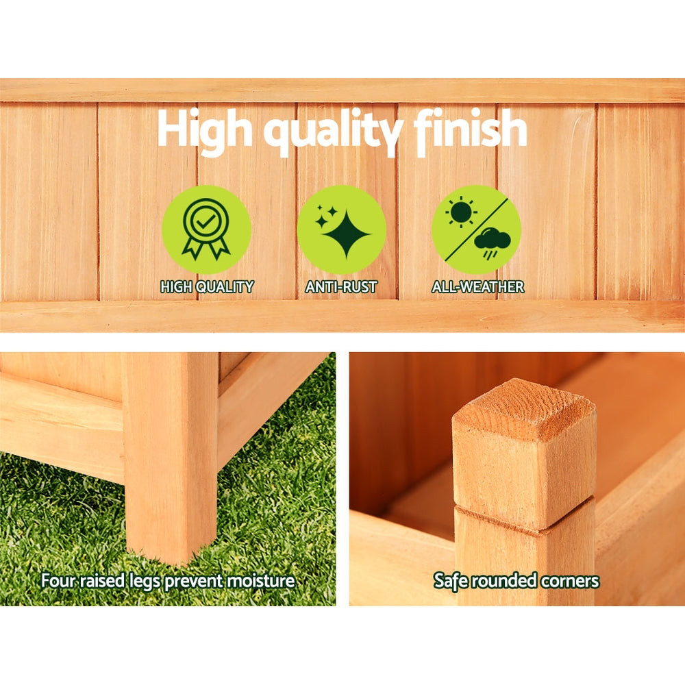 Garden Bed Raised Wooden Planter Box Vegetables 60x30x33cm