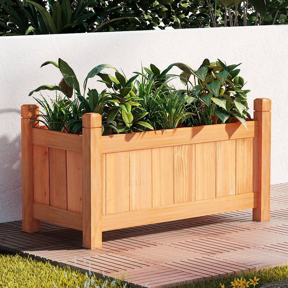 Garden Bed Raised Wooden Planter Box Vegetables 60x30x33cm