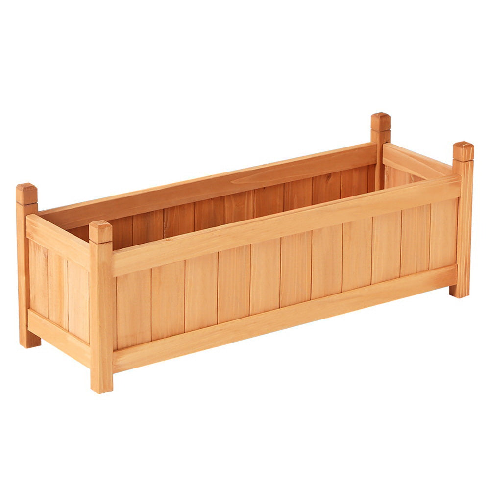 Garden Bed Raised Wooden Planter Outdoor Box Vegetables 90x30x33cm