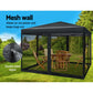 Gazebo Pop Up Marquee 3x3 Wedding Side Mesh Wall Outdoor Gazebos Black