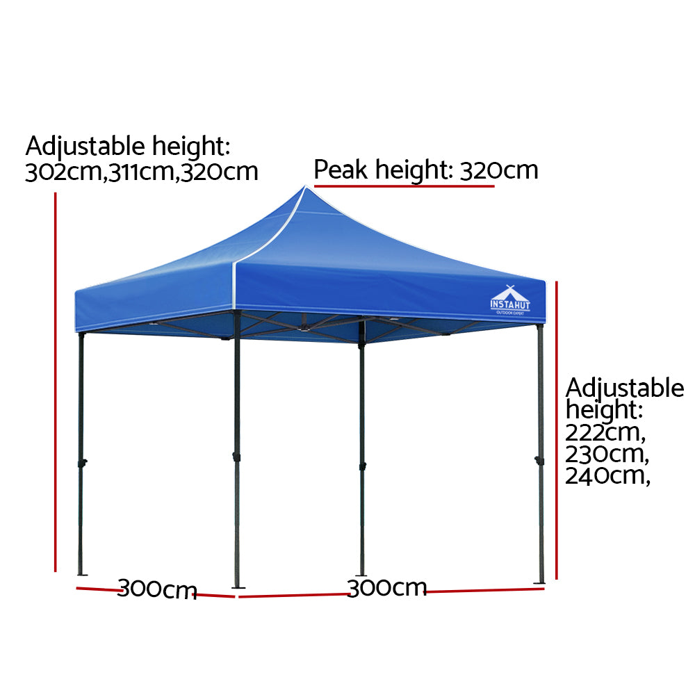 Gazebo Pop Up Marquee 3x3 Outdoor Wedding Gazebos Base Pod Kit Blue