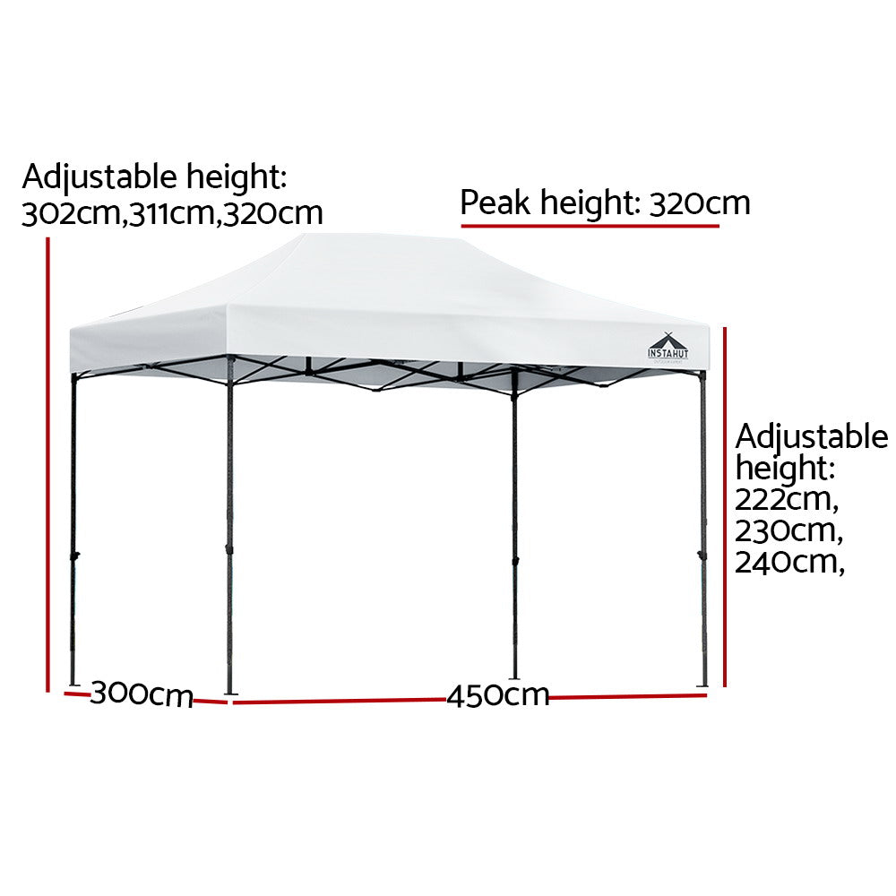 Gazebo Pop Up Marquee 3x4.5 Outdoor Wedding Gazebos Base Pod Kit White