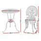 Kaitlyn 2-Seater Patio Furniture Outdoor Bistro Chairs Aluminium - White