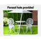 Kaitlyn 2-Seater Patio Furniture Outdoor Bistro Chairs Aluminium - White