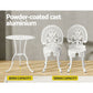 Kaitlyn 2-Seater Patio Furniture Outdoor Bistro Chairs Aluminium - White