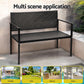 Fritz 2-Seater Outdoor Garden Bench Seat Rattan Chair Steel Patio Furniture Park - Grey