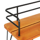 Talie 3-Seater Outdoor Garden Bench Lounge Chair Wooden Steel Patio Furniture - Black & Teak