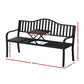 Calliope Outdoor Garden Bench Steel Foldable Table Furniture Patio Loveseat - Black