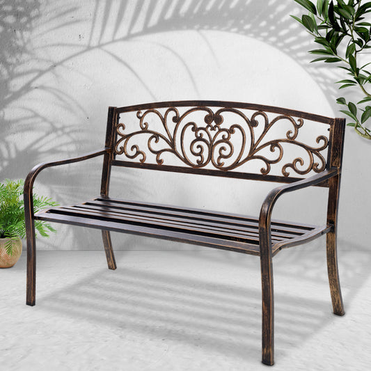 Calliope Cast Iron Garden Bench - Bronze