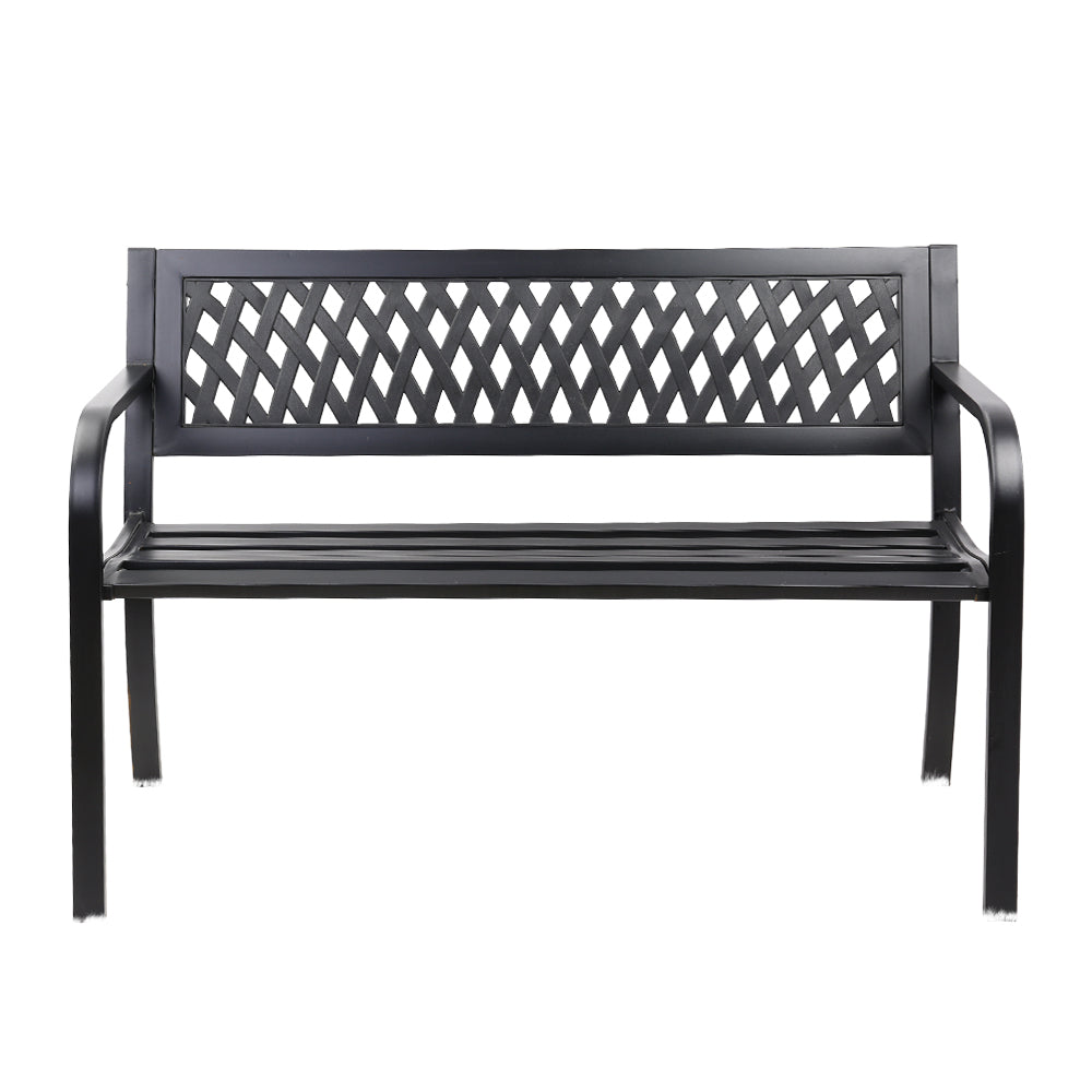 Calliope Steel Modern Garden Bench - Black