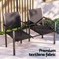 Zeke 2-Seater Outdoor Garden Bench Seat Chair Table Loveseat Patio Furniture Park - Black