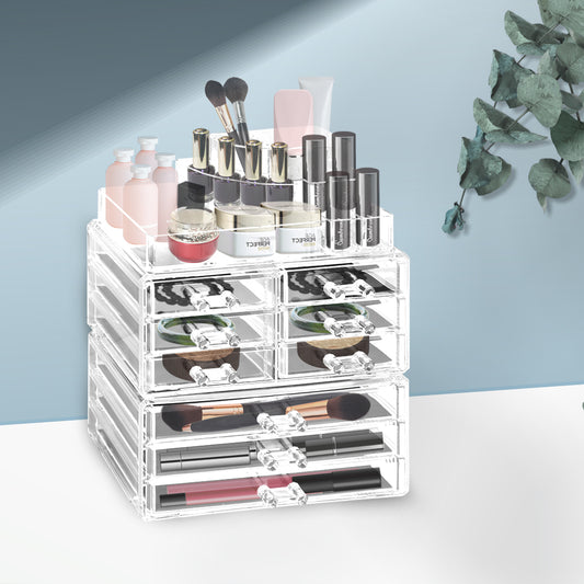 9 Drawer Clear Makeup Organizer Acrylic Cosmetic Jewellery Storage Box