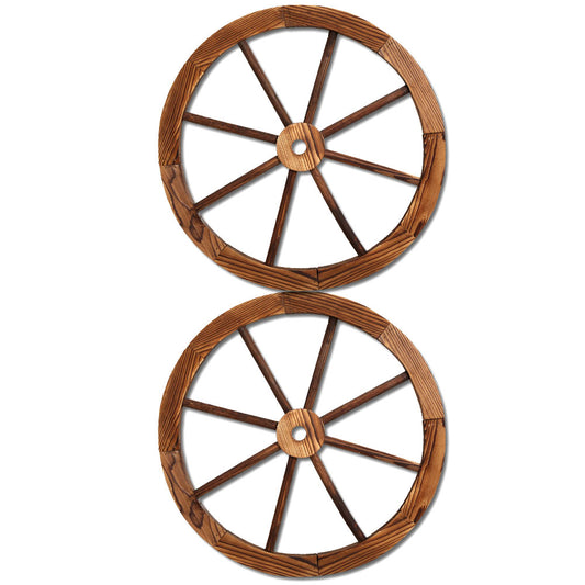 Set of 2 Wooden Wagon Wheel