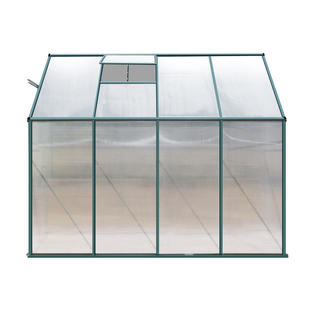 Greenhouse 2.52x1.27x2.13M Lean-to Aluminium Polycarbonate Green House Garden Shed