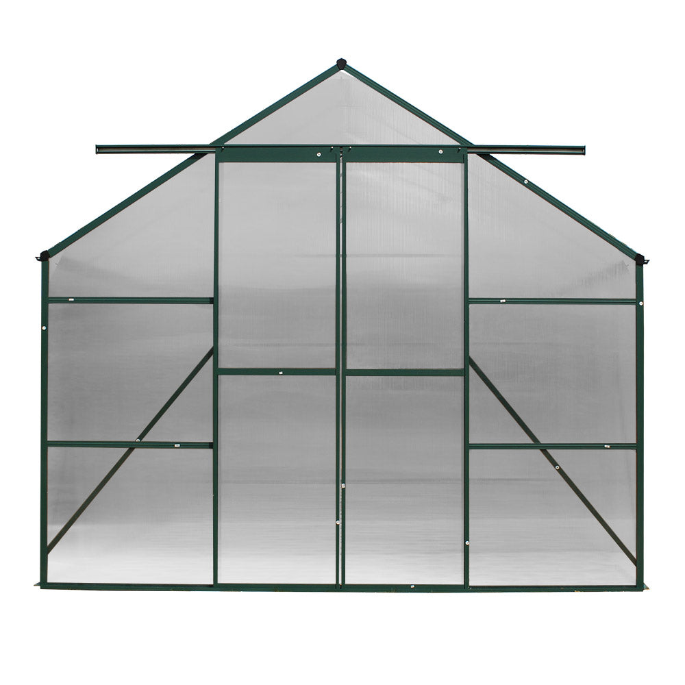 Greenhouse 4.43x2.44x2.15M Aluminium Polycarbonate Green House Garden Shed