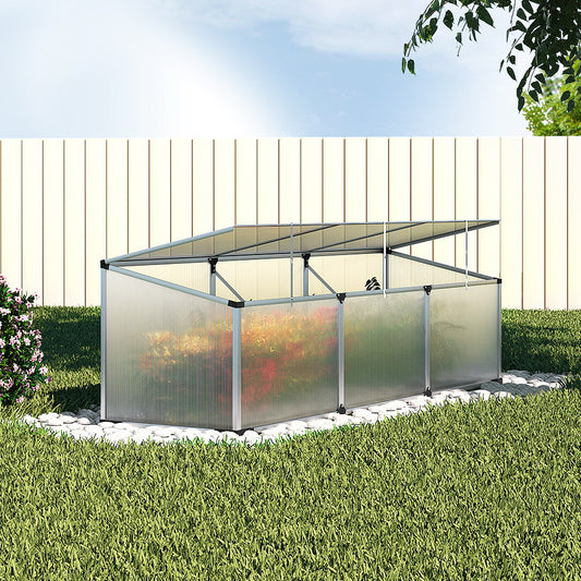 Greenhouse 180x50x50CM Cold Frame Plant Grow Aluminium Polycarbonate Green House