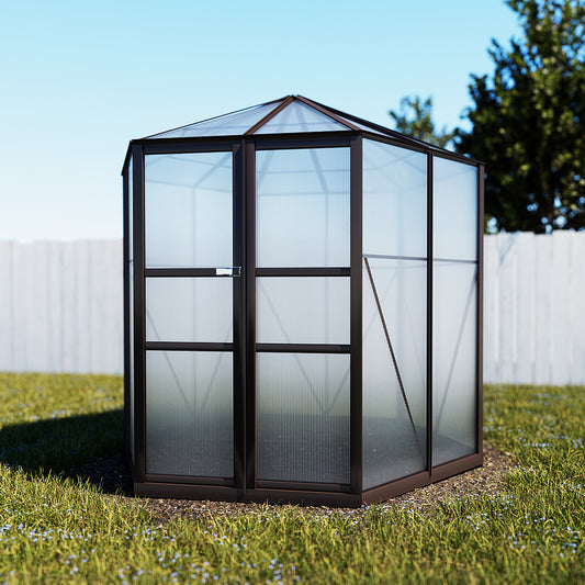 Greenhouse 2.4x2.1x2.32M Aluminium Polycarbonate Green House Garden Shed
