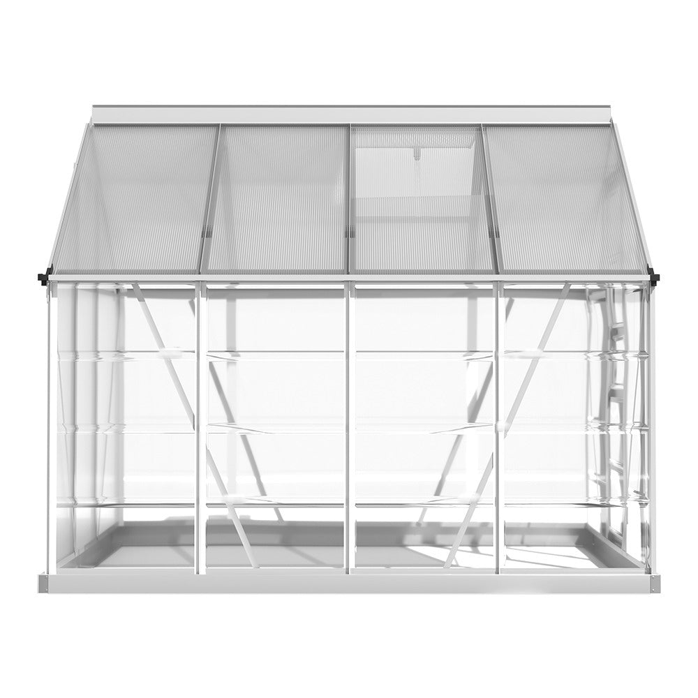 Greenhouse 2.48x1.89x2M Aluminium Polycarbonate Green House Garden Shed