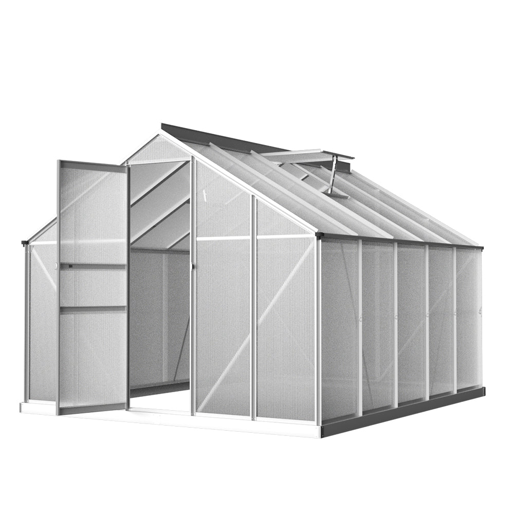 Greenhouse Aluminium Polycarbonate Green House Garden Shed 3x2.5M