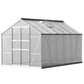 Aluminium Greenhouse Green House Garden Shed Polycarbonate 3.7x2.5M
