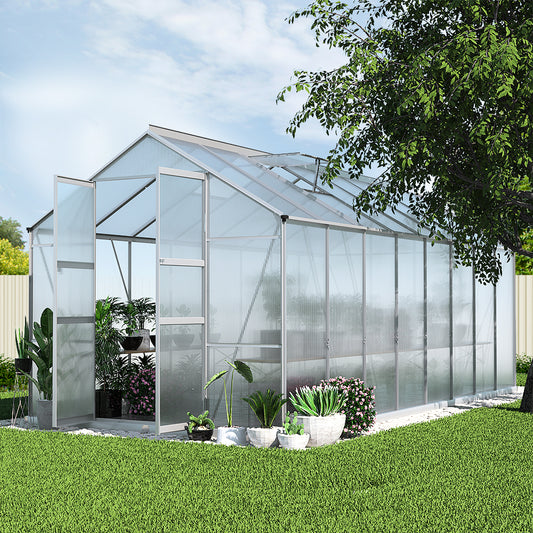 Aluminium Greenhouse Polycarbonate Green House Garden Shed 4.7x2.5M