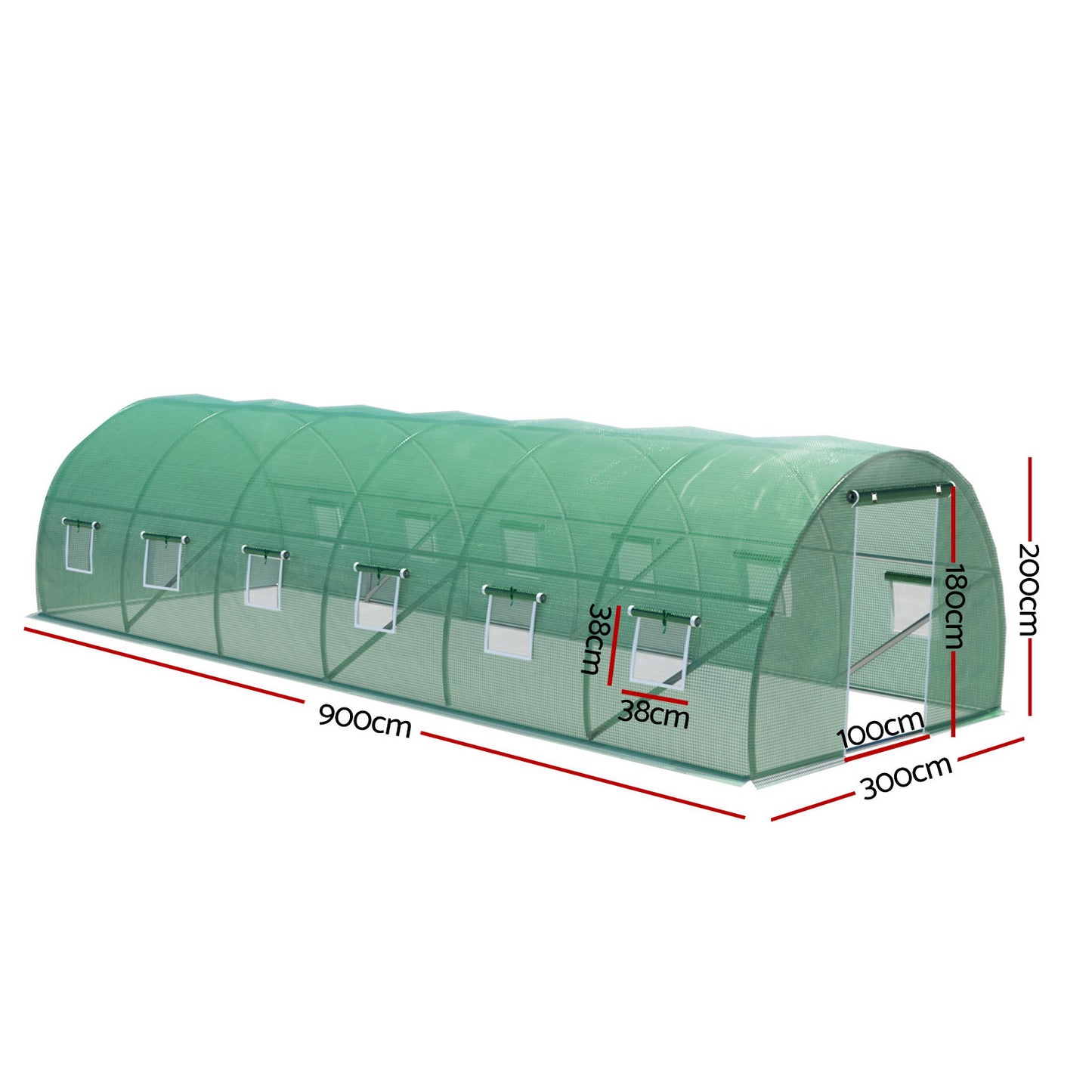 Greenhouse Walk in Green House Tunnel Plant Garden Shed Dome 9x3x2M