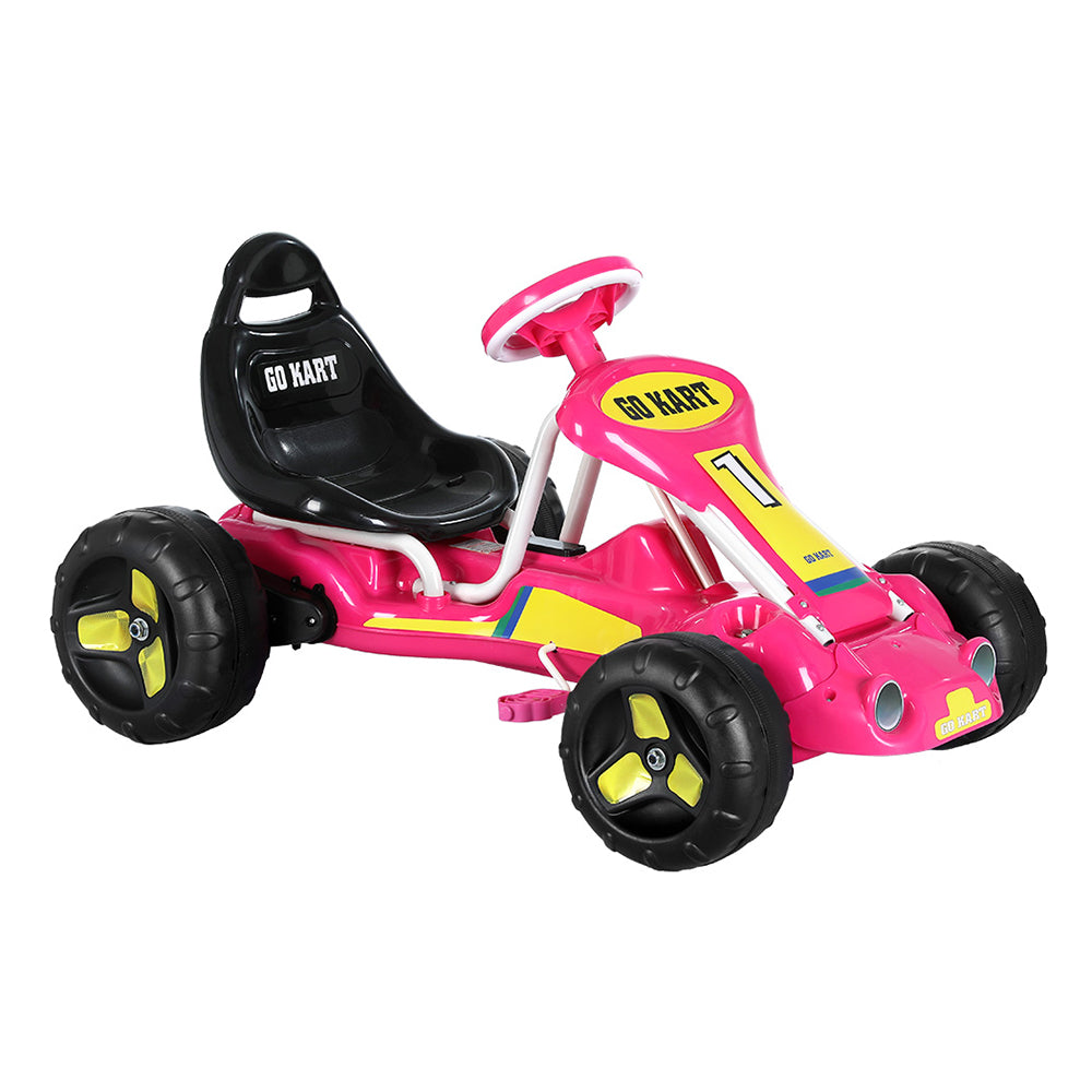 Kids Pedal Go Kart Ride On Toys Racing Car Plastic Tyre - Pink