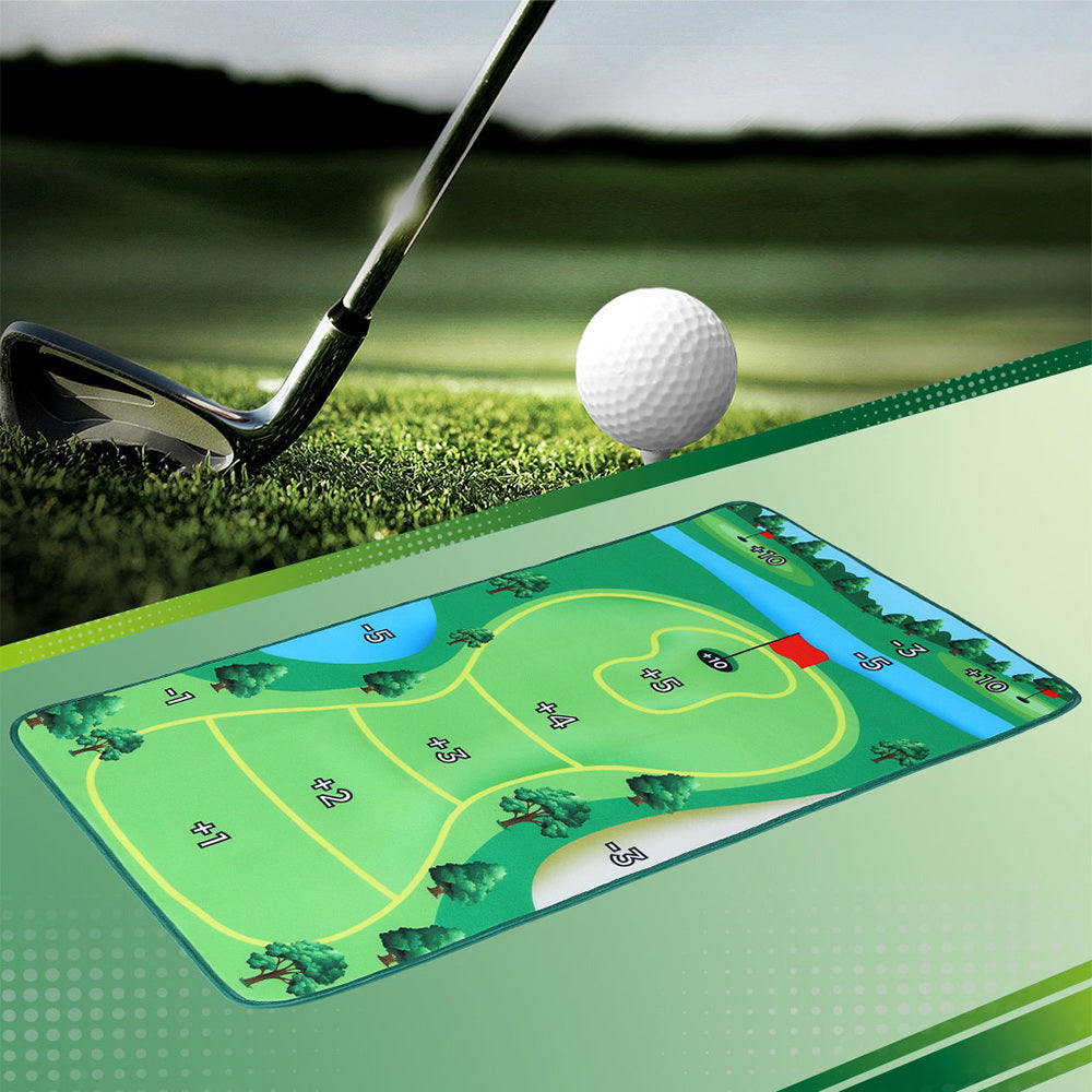 Golf Chipping Game Mat Indoor Outdoor Practice Training Aid Set