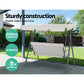Astride Outdoor Swing Chair Garden Chair Bench Furniture Canopy 3 Seater - Beige