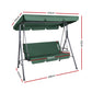 Astride Outdoor Swing Chair Garden Chair Bench Furniture Canopy 3 Seater - Green