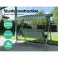 Astride Outdoor Swing Chair Garden Chair Bench Furniture Canopy 3 Seater - Green