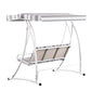 Astride Swing Chair Outdoor Furniture Garden Canopy Bench Seat - White & Green