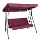 Astride 3 Seater Outdoor Swing Chair Garden Canopy Bench Seat Backyard - Wine Red