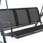 Keoni 3 Seater Swing Chair Hanging Chairs Canopy Garden Bench Seat Patio Lounger Cushion Backyard Park - Black