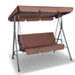 Lumin 3 Seater Outdoor Canopy Swing Chair - Coffee