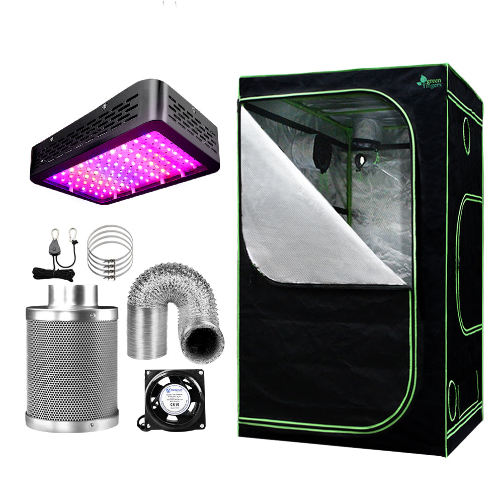 Grow Tent Light Kit 90x90x180CM 1000W LED 6" Vent Fan