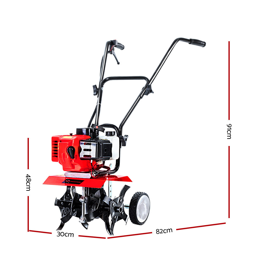 65CC Garden Cultivator Tiller Petrol Rotary Hoe 16 Tines Rototiller