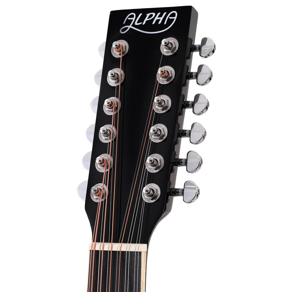 42 Inch Acoustic Guitar 12 Strings w/ Equaliser Electric Output Jack Black