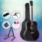 41 Inch Wooden Acoustic Guitar with Accessories set Black