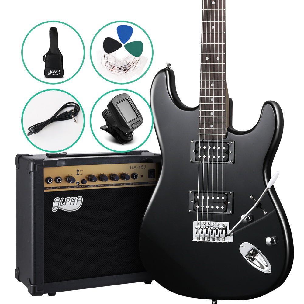 Electric Guitar And Amp Music String Instrument Rock Black Carry Bag Steel String