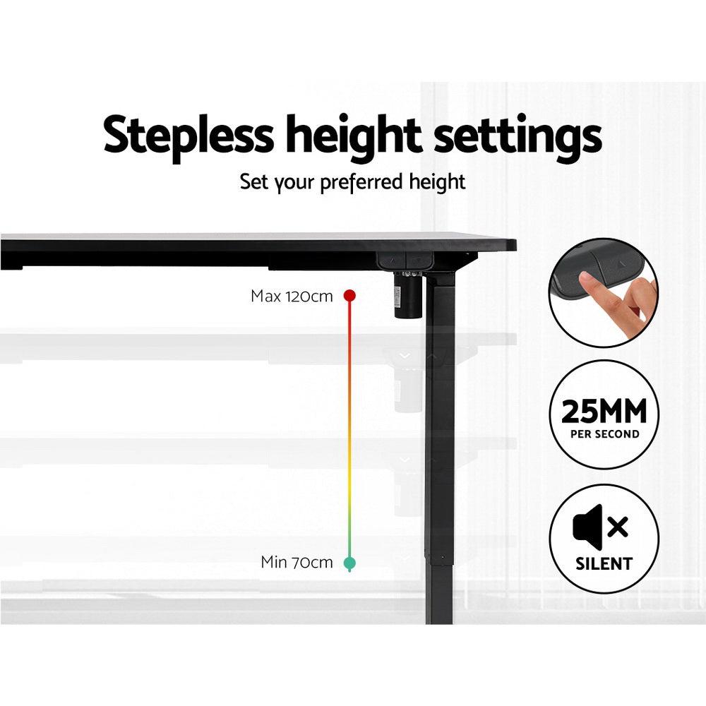 Standing Desk Sit Stand Motorised Height Adjustable Frame Only Black