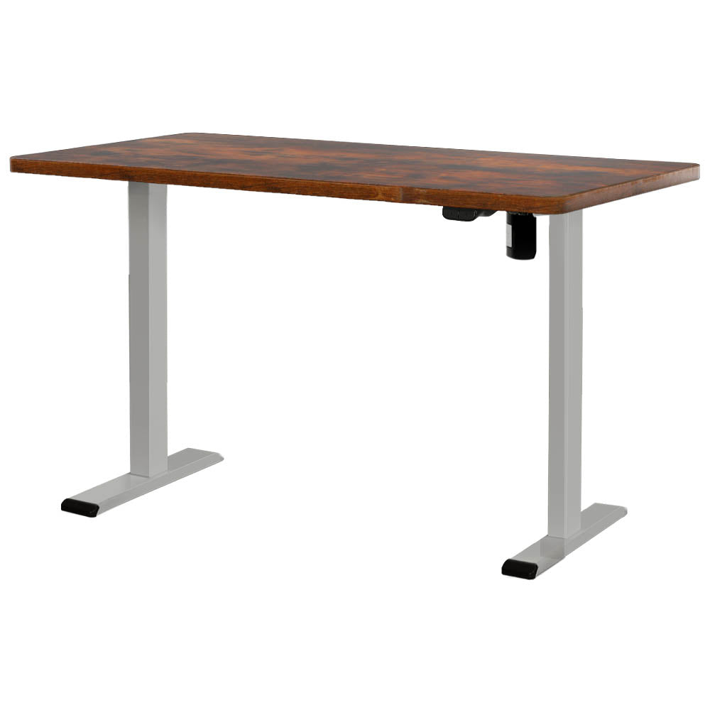 Electric Standing Desk Motorised Sit Stand Desks Table Grey Brown 140cm